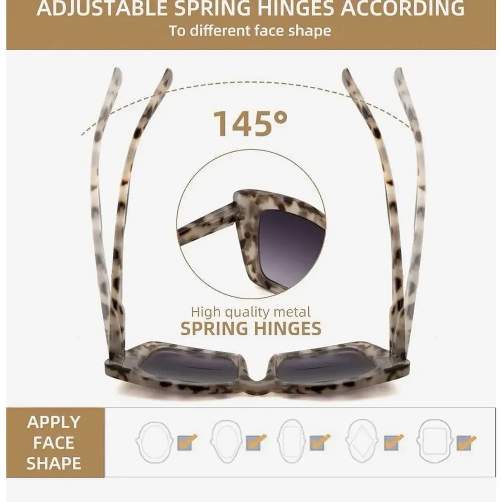 Oversized Square Bifocal Reading Sunglasses Bi-focal Sunglasses +1.25